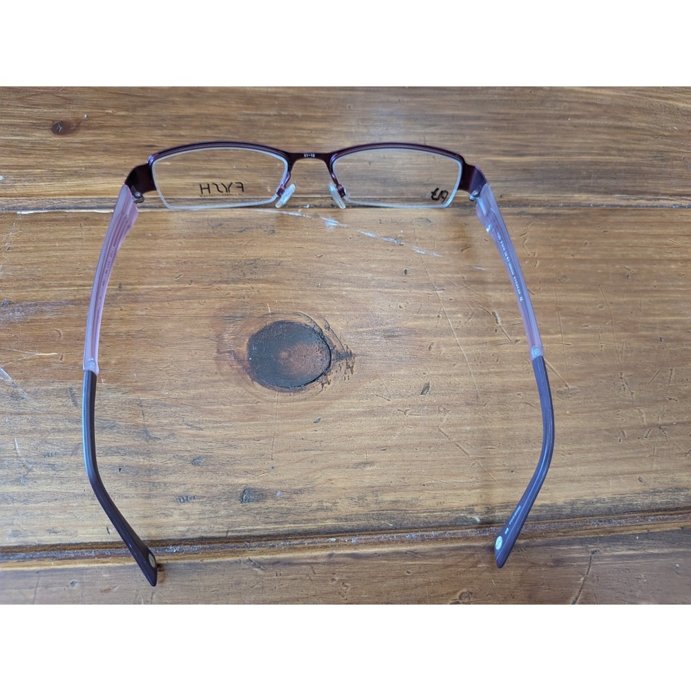 FYSH Eyewear Frame 3405 51-18-135 Purple Rectangular Half Rim Eyeglasses - Picture 3 of 6
